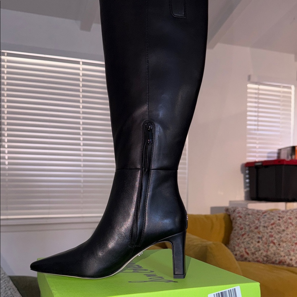 Sam Edelman Sylvia black leather  High Boot size 6 wide calf - Picture 12 of 14